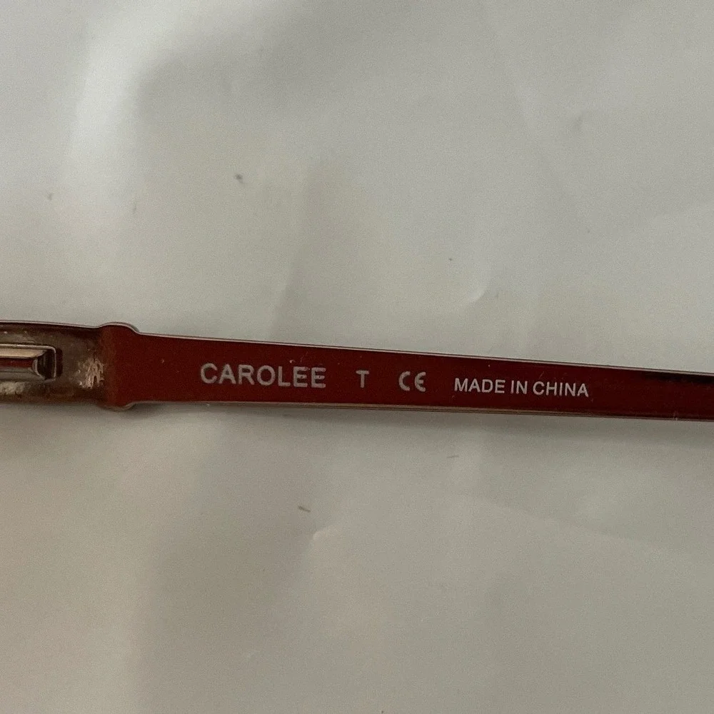 Vintage Y2K Carolee Copper Metal Rectangular Eyeglasses Frames Only with Case